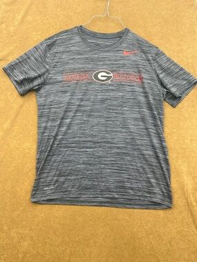 Nike Men's Gray Heather Georgia Bulldogs Dri-FIT Tee with Red Logo
